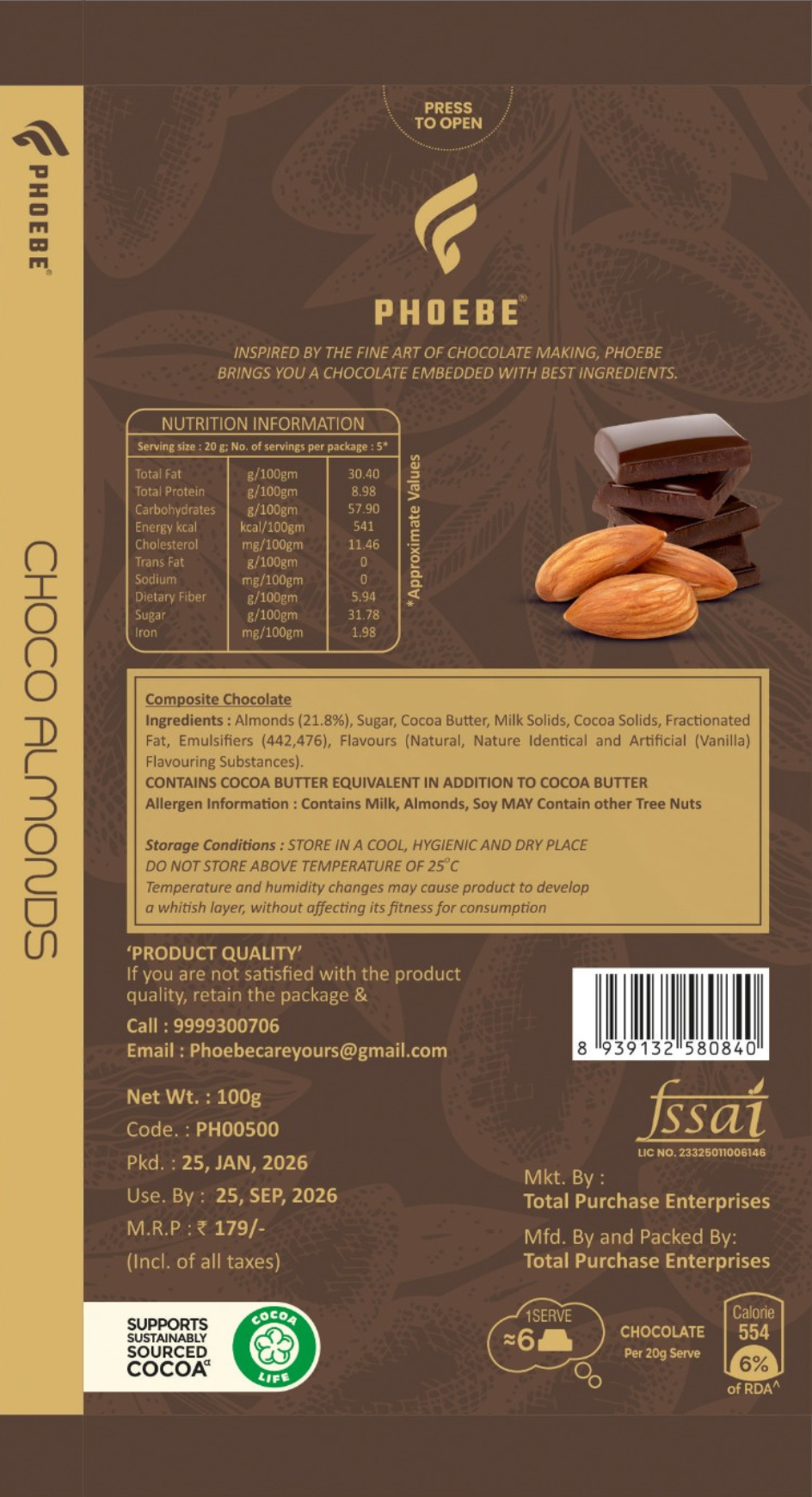 CHOCO ALMONDS (100g) - Image 3