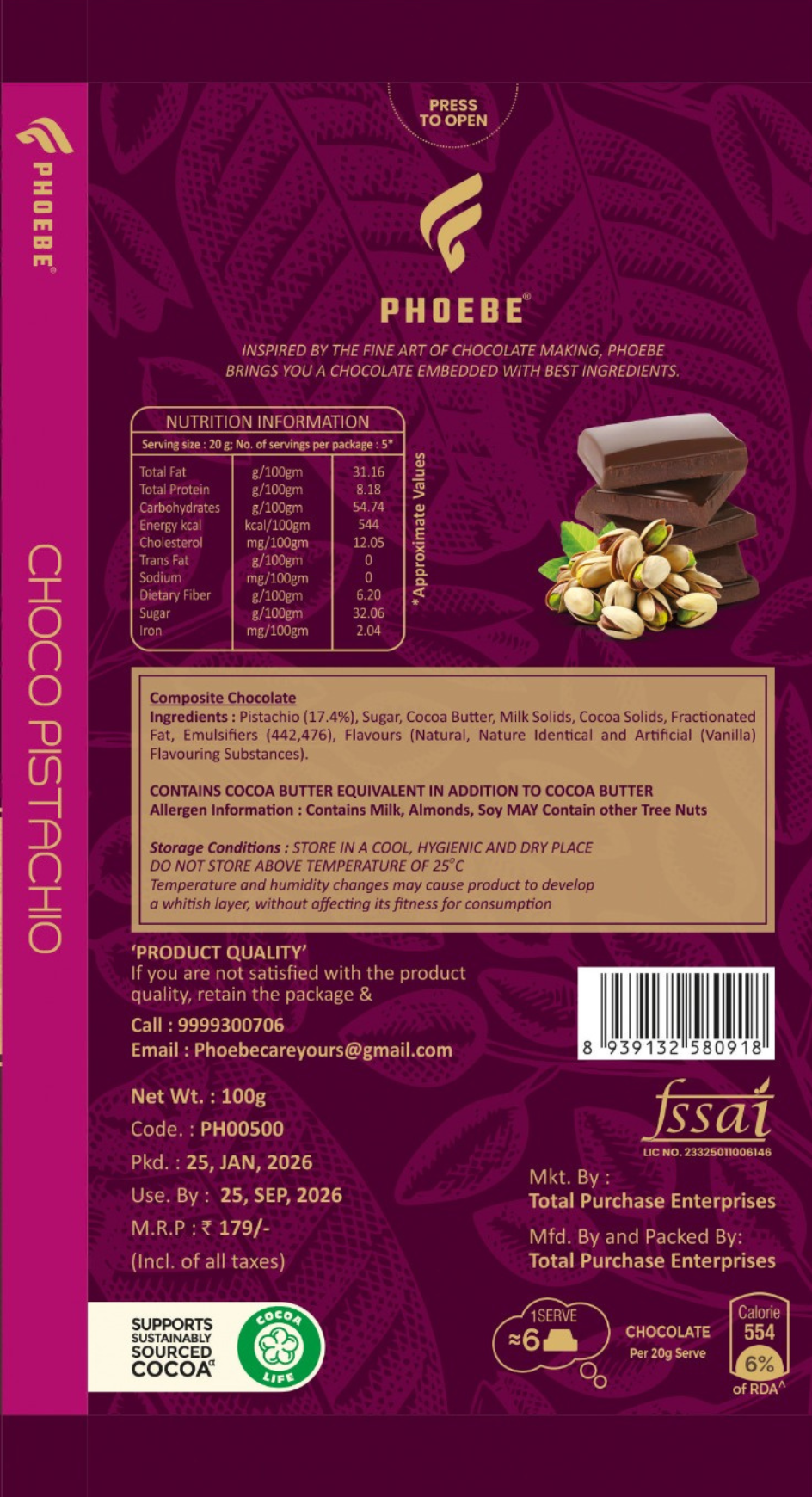 CHOCO PISTACHIOS (100g) - Image 3