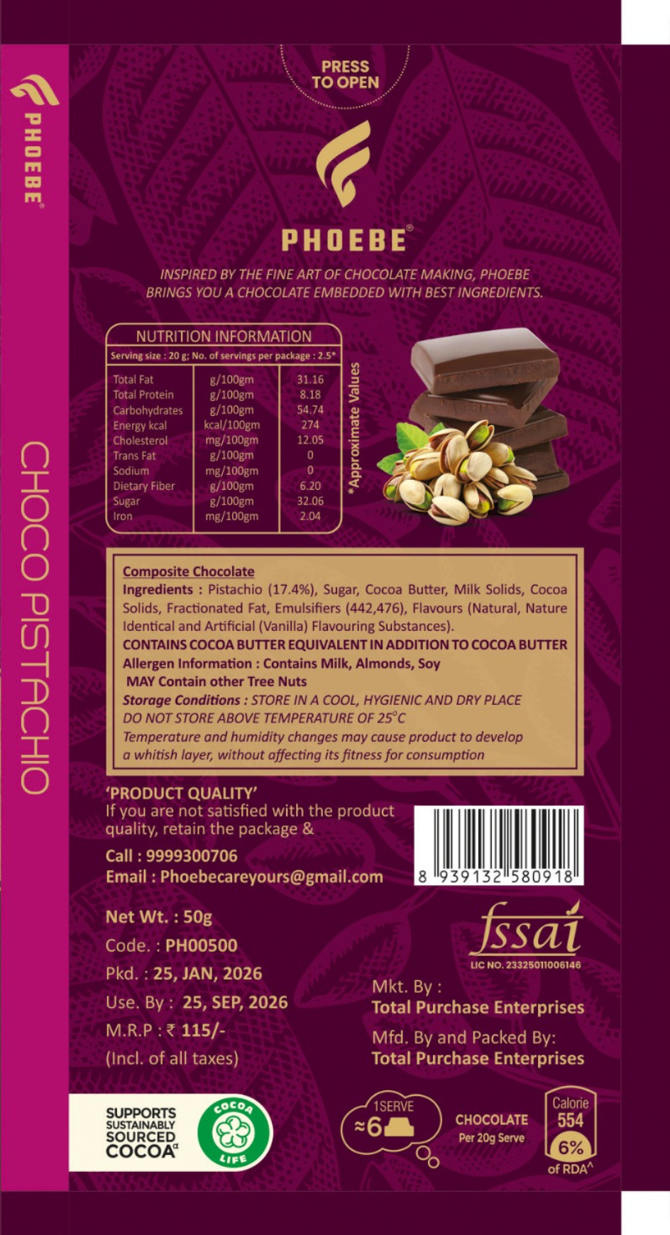 CHOCO PISTACHIOS (50g) - Image 3